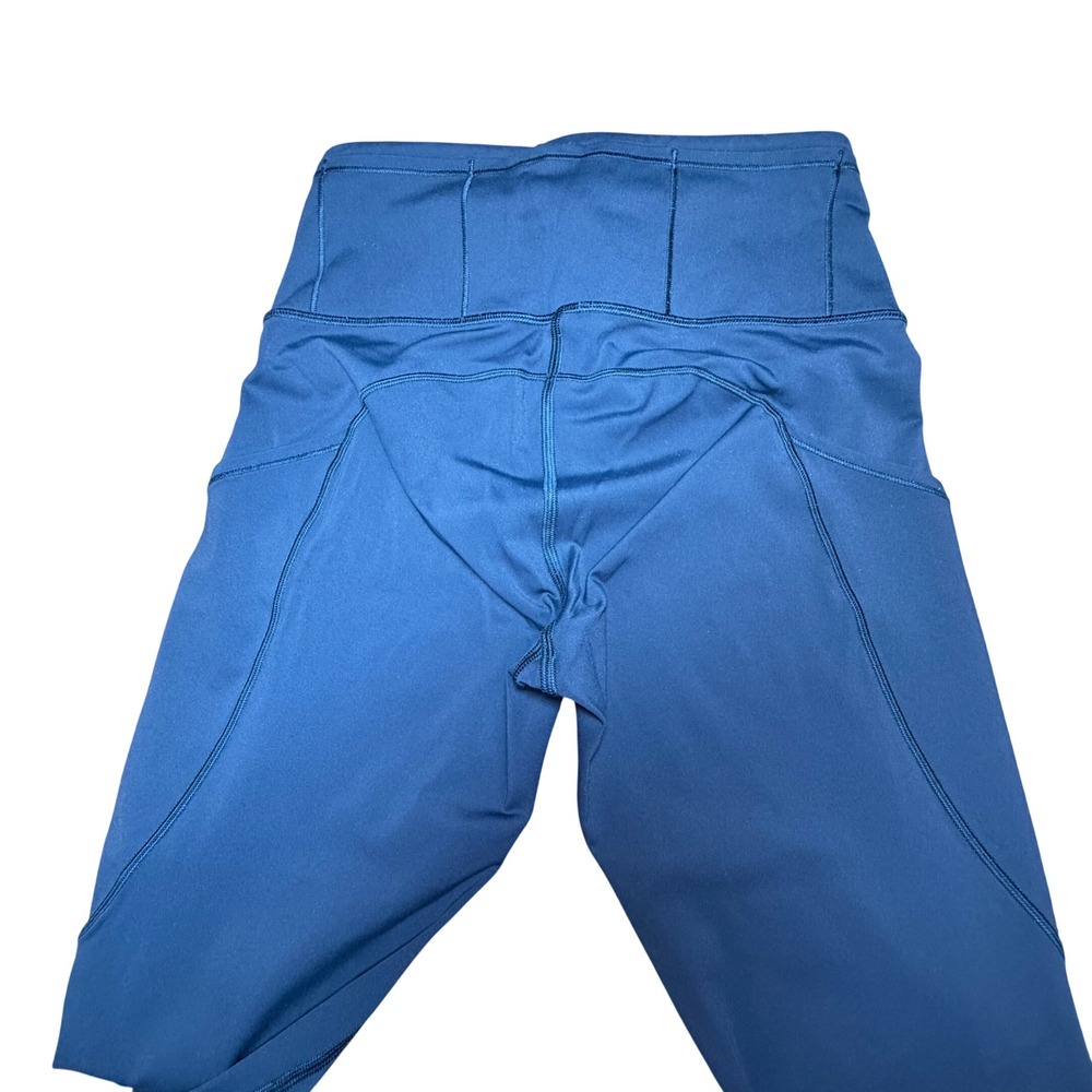 Lululemon Fast and Free Crop II 19 Nulux Nocturnal Teal Running Leggings Size 4 - Picture 4 of 6